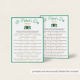 St. Patrick's Day Trivia Printable & Virtual Quiz Templates