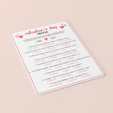 Valentine's Day Trivia Game Virtual & Printable Files