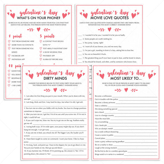 Galentines Day Games Pack Virtual & Printable