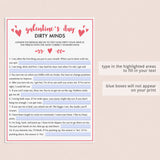 Dirty Minds Game for Adults Valentine's Day Party