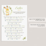 Easter Quiz for Family Printable & Virtual