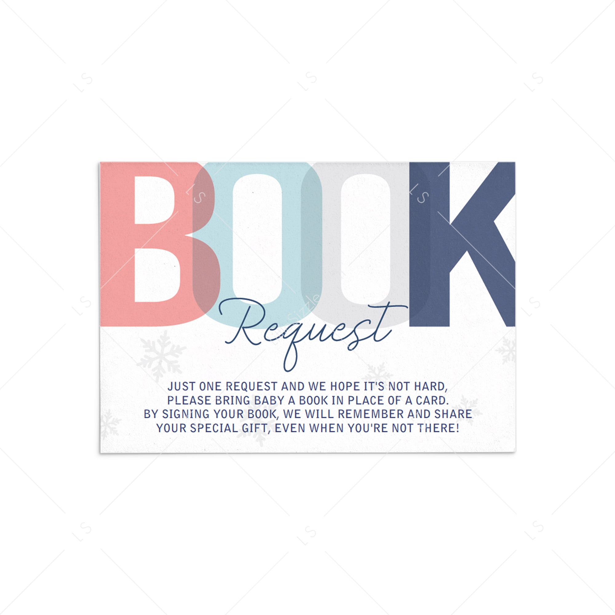 Winter baby shower book request card printable by LittleSizzle