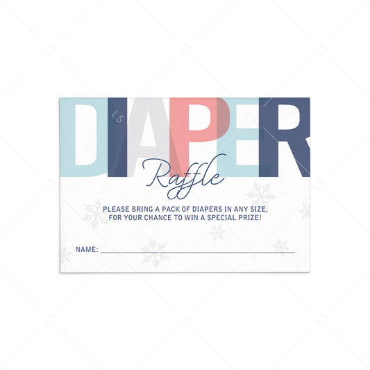 Winter Diaper Raffle Baby Shower Printable by LittleSizzle