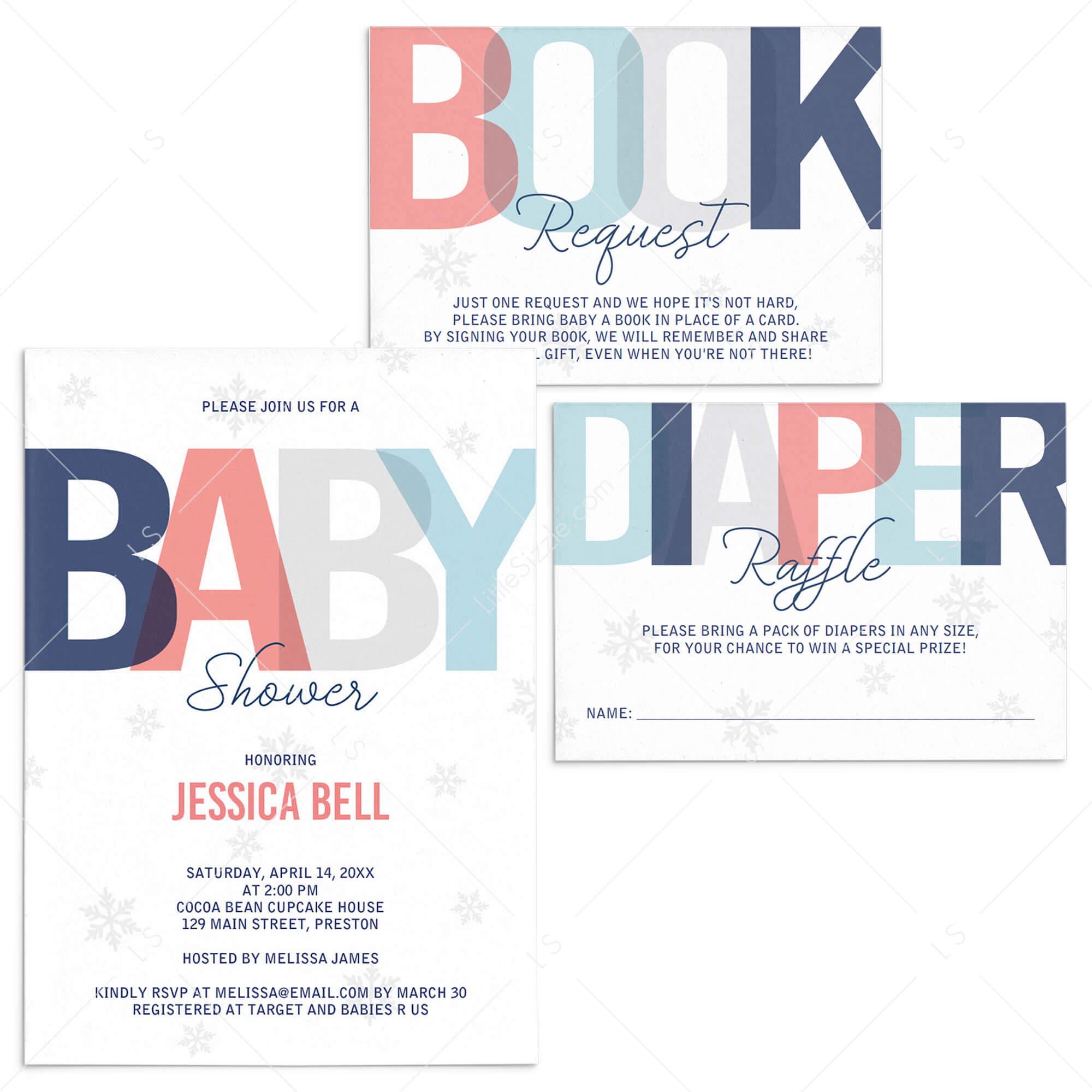 Winter Baby Shower Invitation Set Template by LittleSizzle