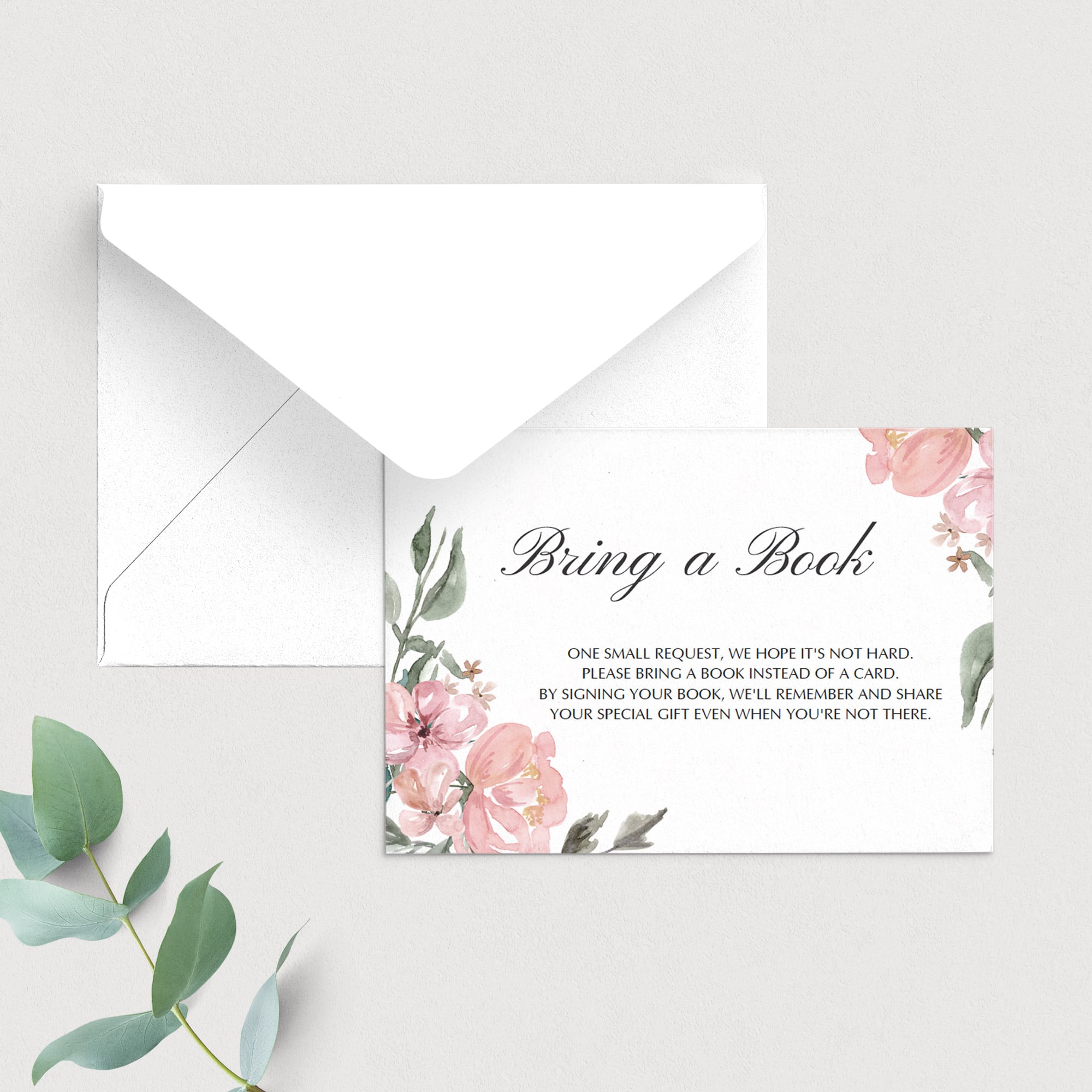 Whimsical Bring a Book request card template by LittleSizzle