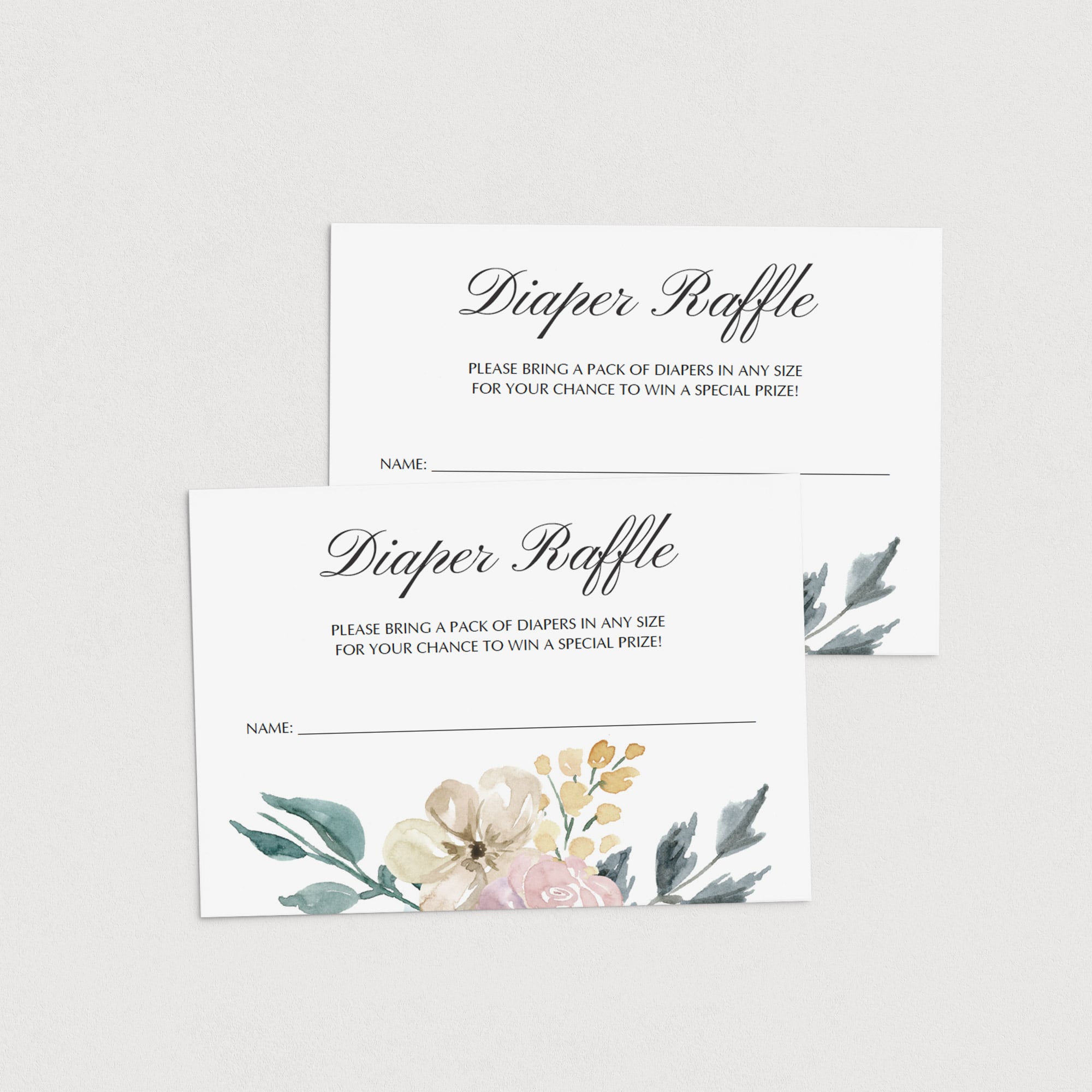 Editable diaper raffle ticket for whimsical baby shower by LittleSizzle