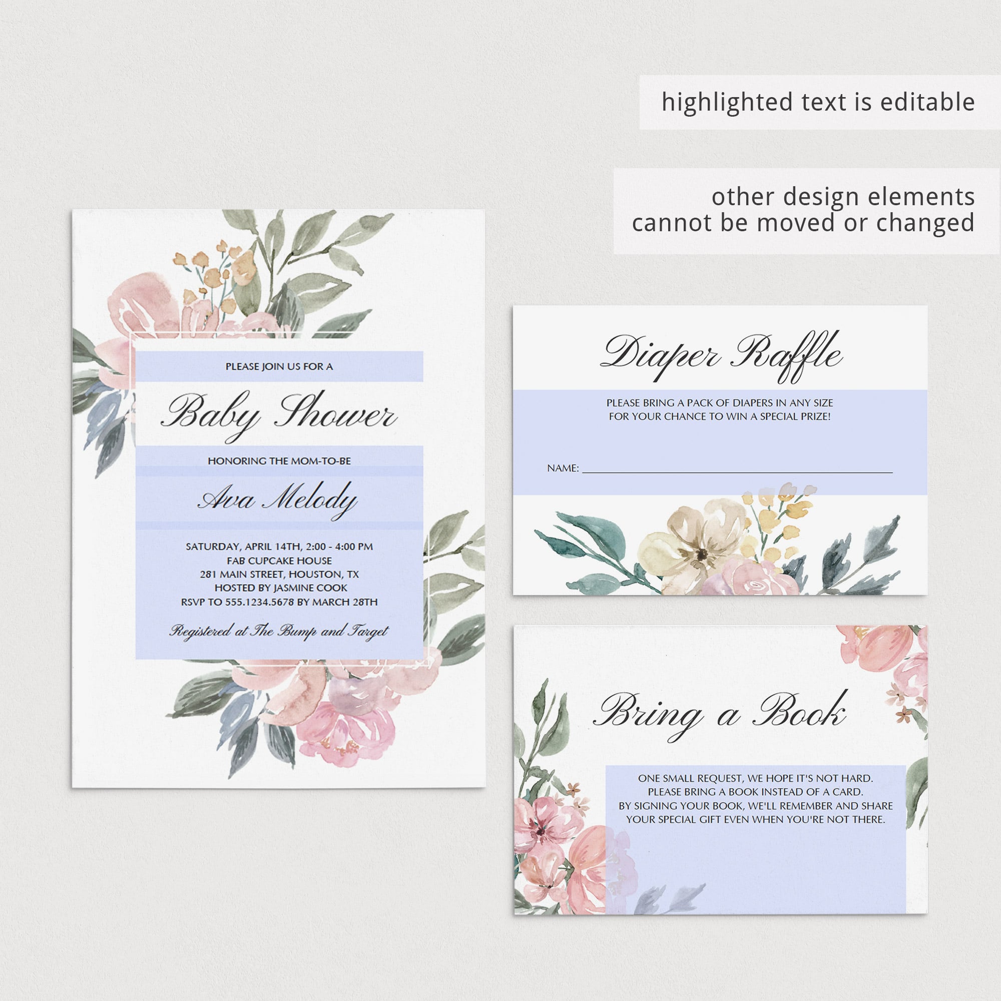 Editable baby shower invitation templates for a whimsical themed shower by LittleSizzle