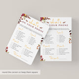 Autumn Leaves Baby Shower Games Pack Instant Download