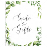 Greenery party decor printable cards and gifts table sign by LittleSizzle
