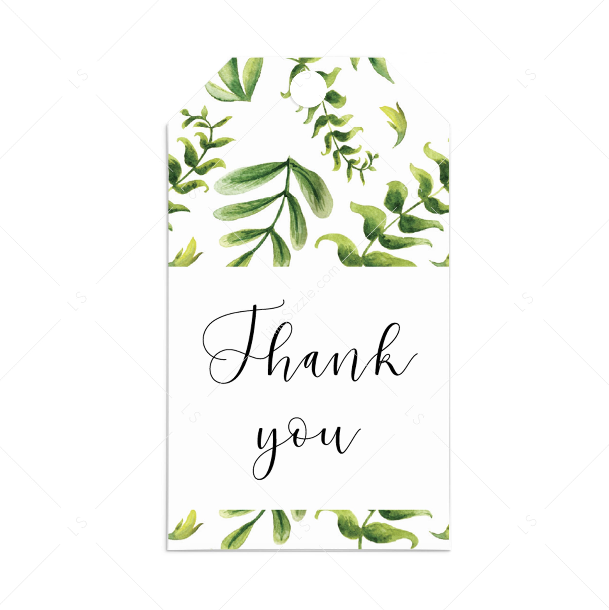 Editable favor tag template botanical theme by LittleSizzle
