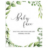 Botanical baby shower games printable sign baby faces by LittleSizzle