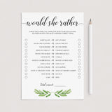 Instant download would she rather game for neutral baby shower party by LittleSizzle