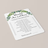 Botanical Bridal Shower Would She Rather Game Printable