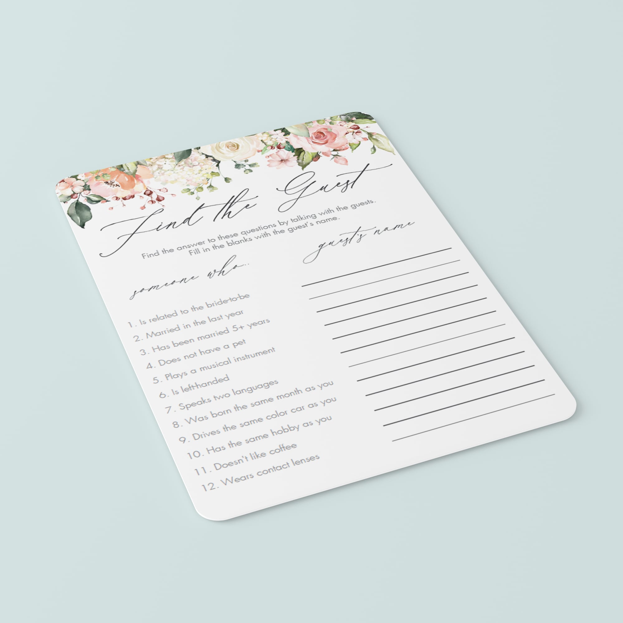 floral bridal shower games printables by LittleSizzle