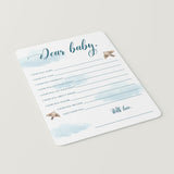 Up and Away Baby Shower Wishes for Baby Printable