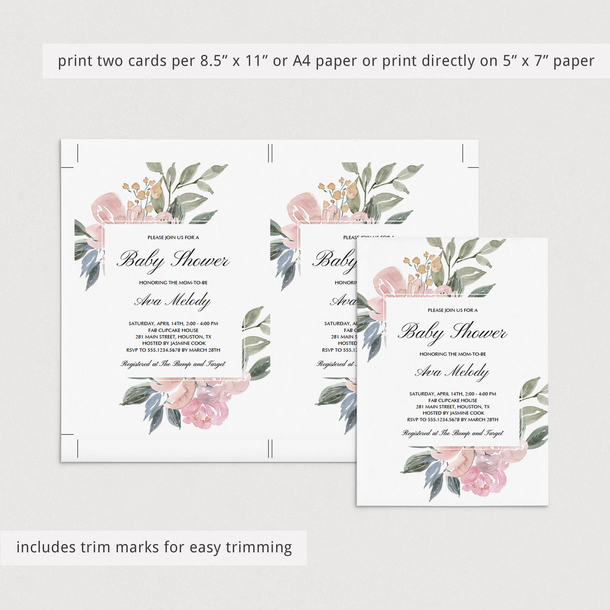 Evite template for whimsical baby shower