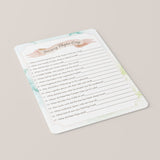 Watercolor Blush Baby Nursery Rhyme Quiz Printable