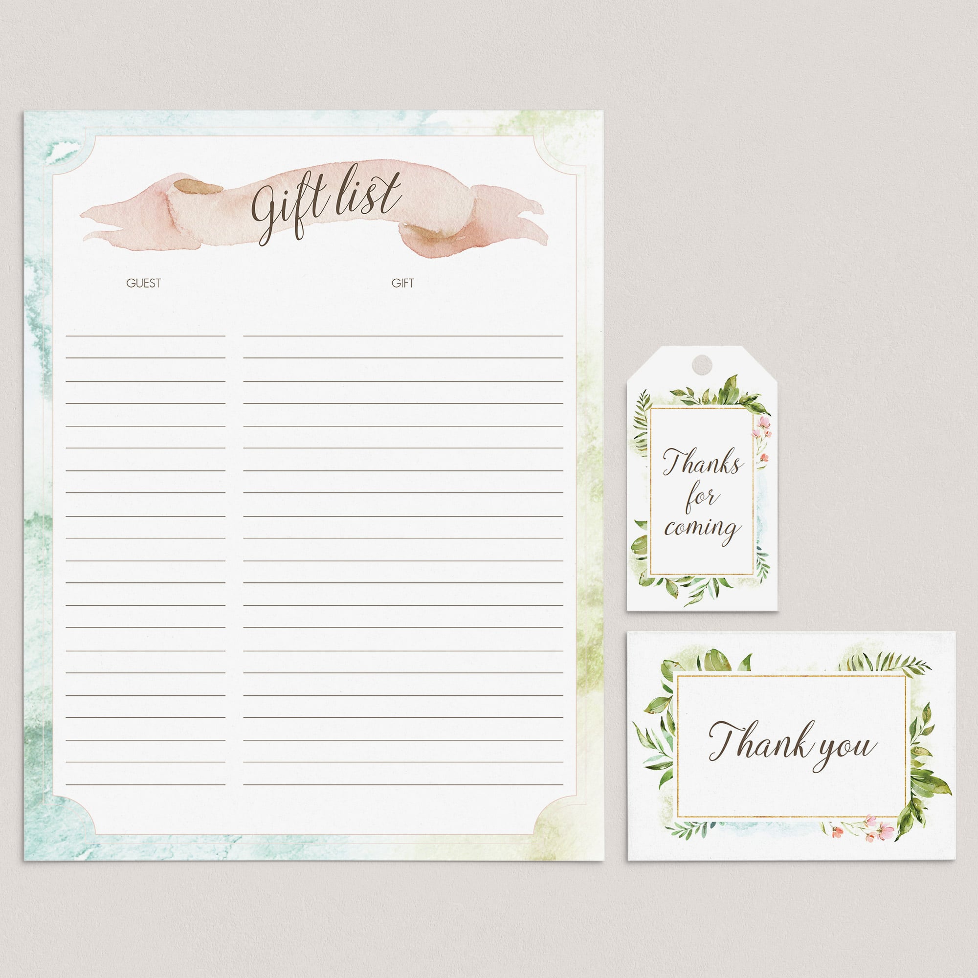 Printable Thank You Tags, Cards and Gift Log by LittleSizzle