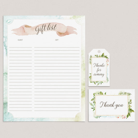 Printable Thank You Tags, Cards and Gift Log by LittleSizzle