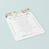 Floral Wedding Shower Games Would She Rather Printable