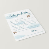 Air Balloon Baby Shower Predictions Game Card Printable
