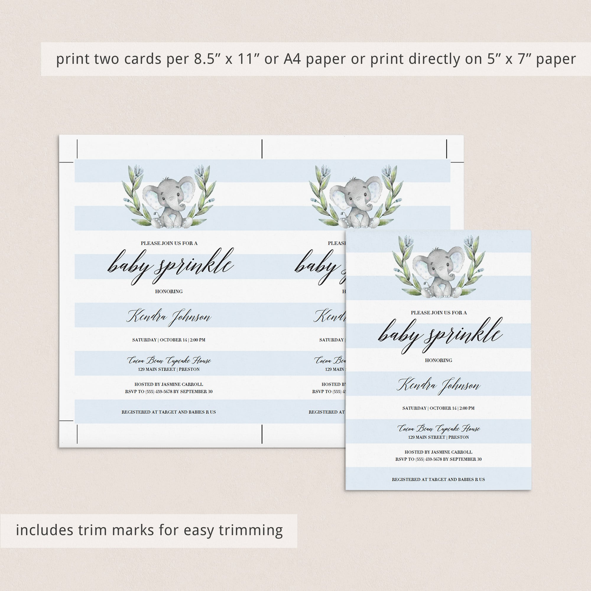 Baby sprinkle evite template instant download by LittleSizzle