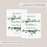 Eucalyptus Baby Shower Welcome Sign