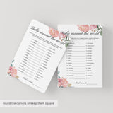 Baby Around The World Baby Shower Game Floral