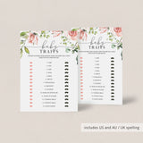 Coed Baby Shower Game Baby Traits Printable