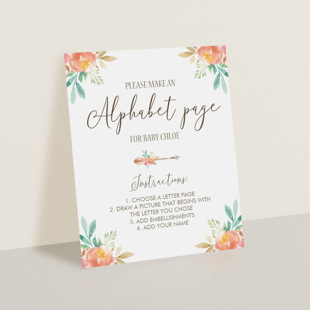 Download baby shower abc book page sign by LittleSizzle