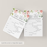 Name That Baby Song Baby Shower Games Floral Theme