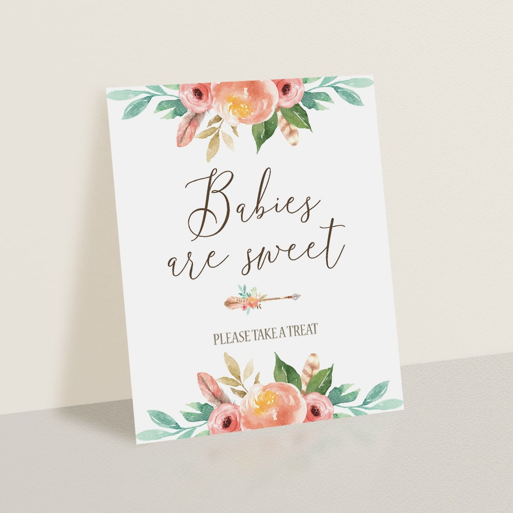 Girl baby shower favors sign printable by LittleSizzle