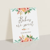 Girl baby shower favors sign printable by LittleSizzle