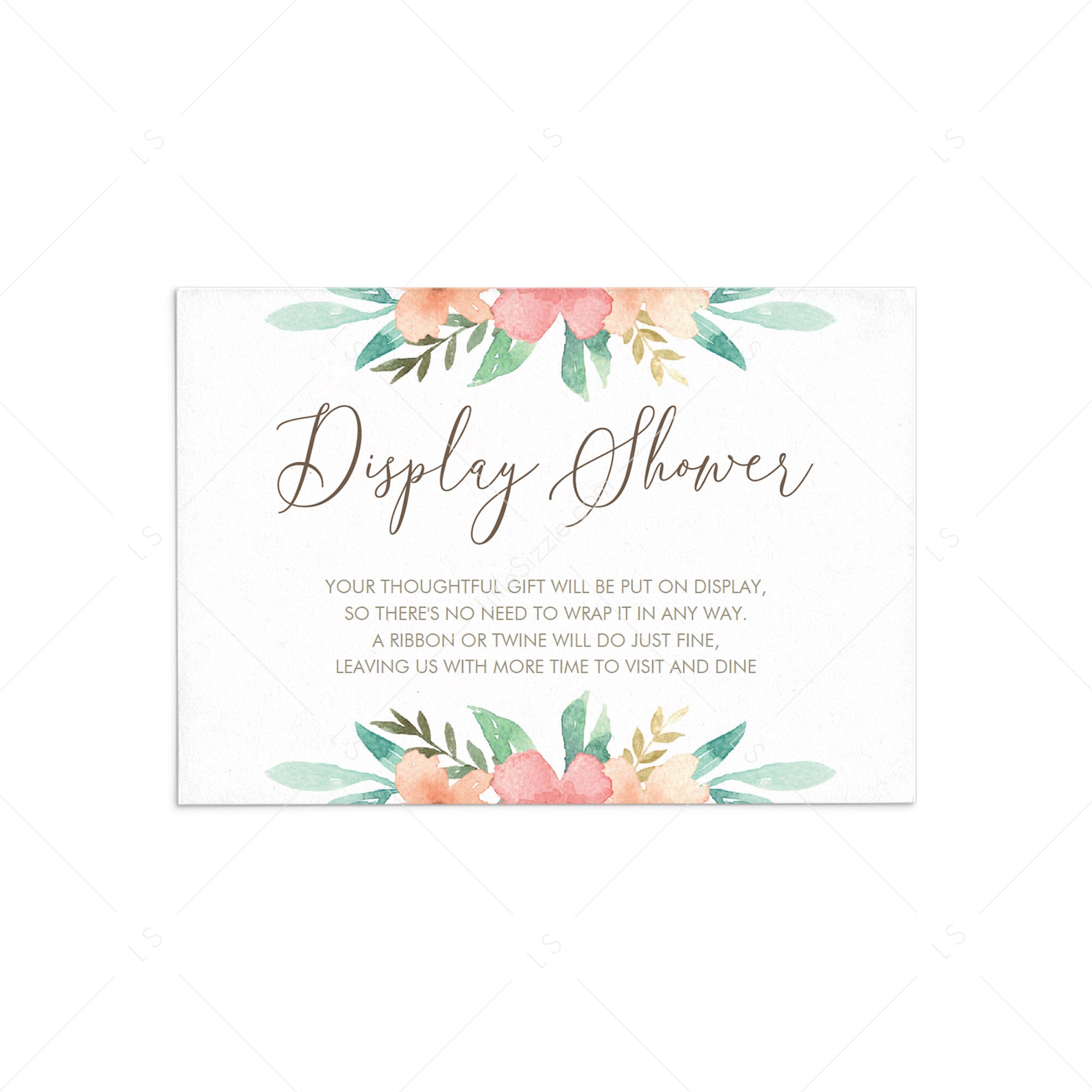 No Gift Wrap Insert Cards Instant Download by Littlesizzle
