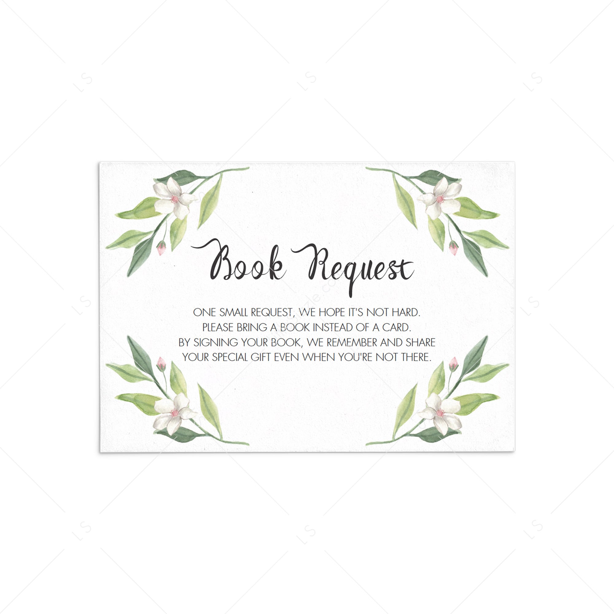 Green foliage books for baby cards printable by LittleSizzle