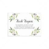 Green foliage books for baby cards printable by LittleSizzle