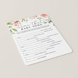 Name That Baby Song Baby Shower Games Floral Theme