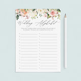 Classy Wedding Alphabet Game Printable by LittleSizzle