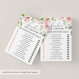 floral bridal shower bride or groom game printable