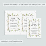 Girl baby shower evite template digital download by LittleSizzle