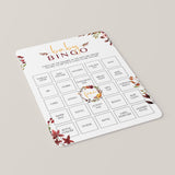 Bohemian Baby Shower Bingo Cards Blank and Prefilled