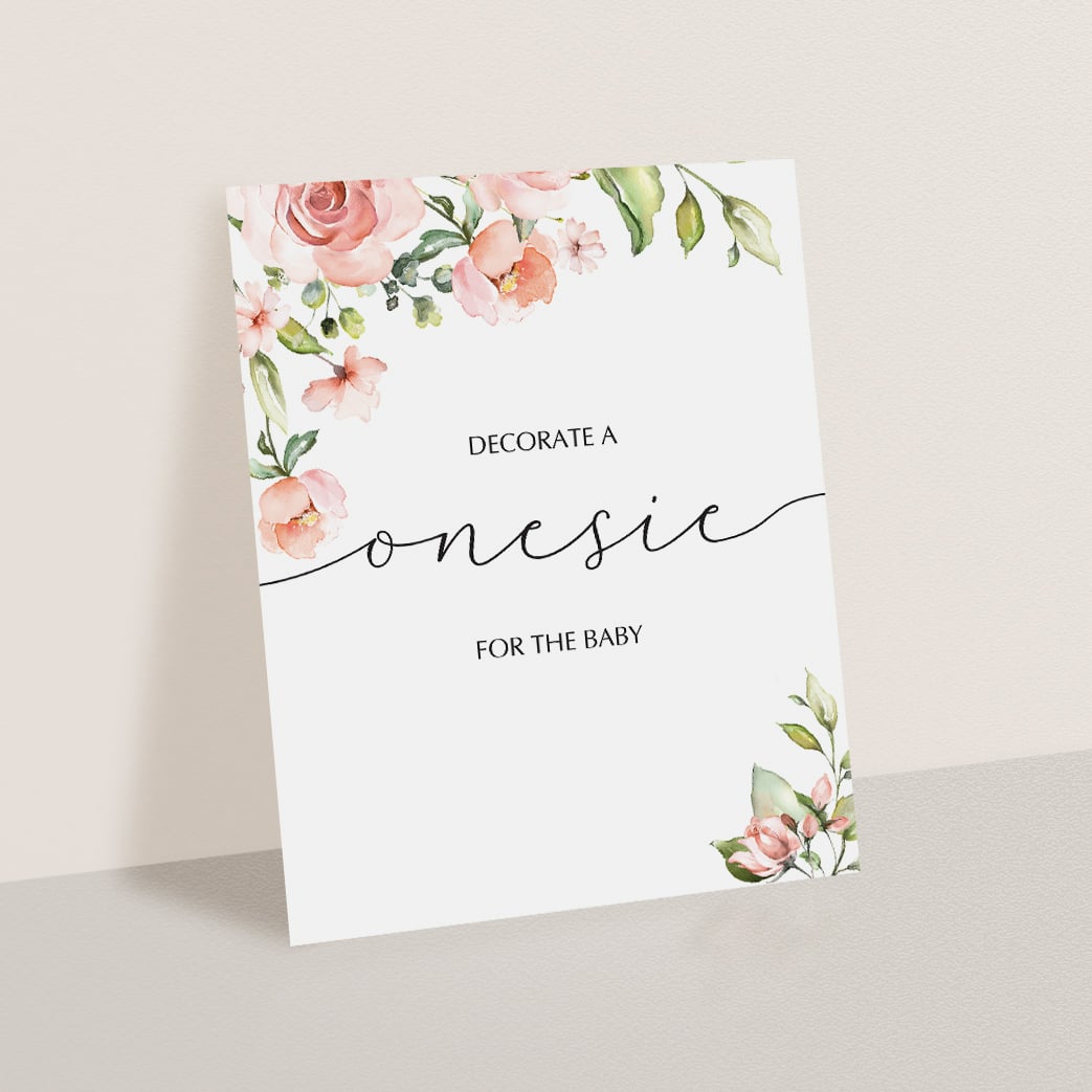 Garden baby shower games decorate a onesie sign by LittleSizzle