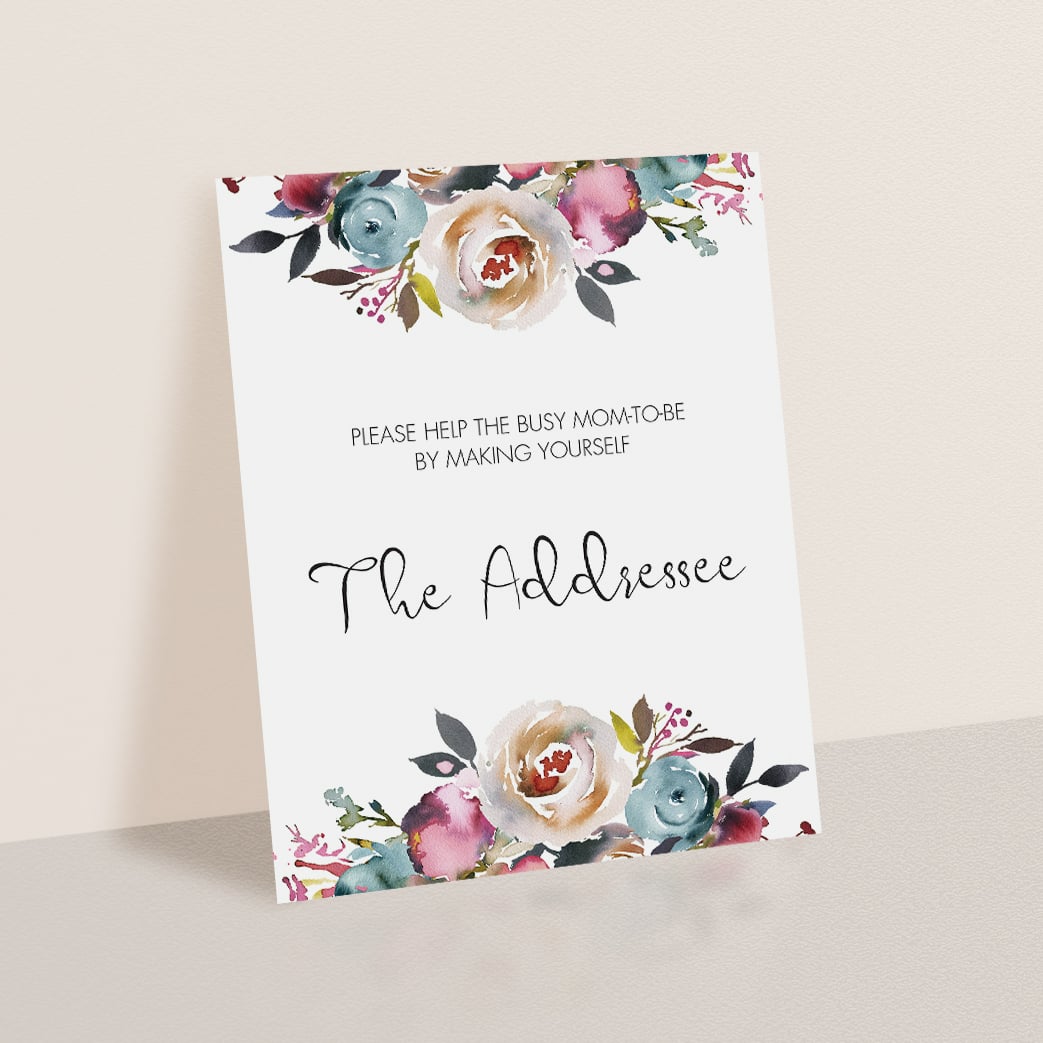 Write your address baby shower sign boho theme by LittleSizzle