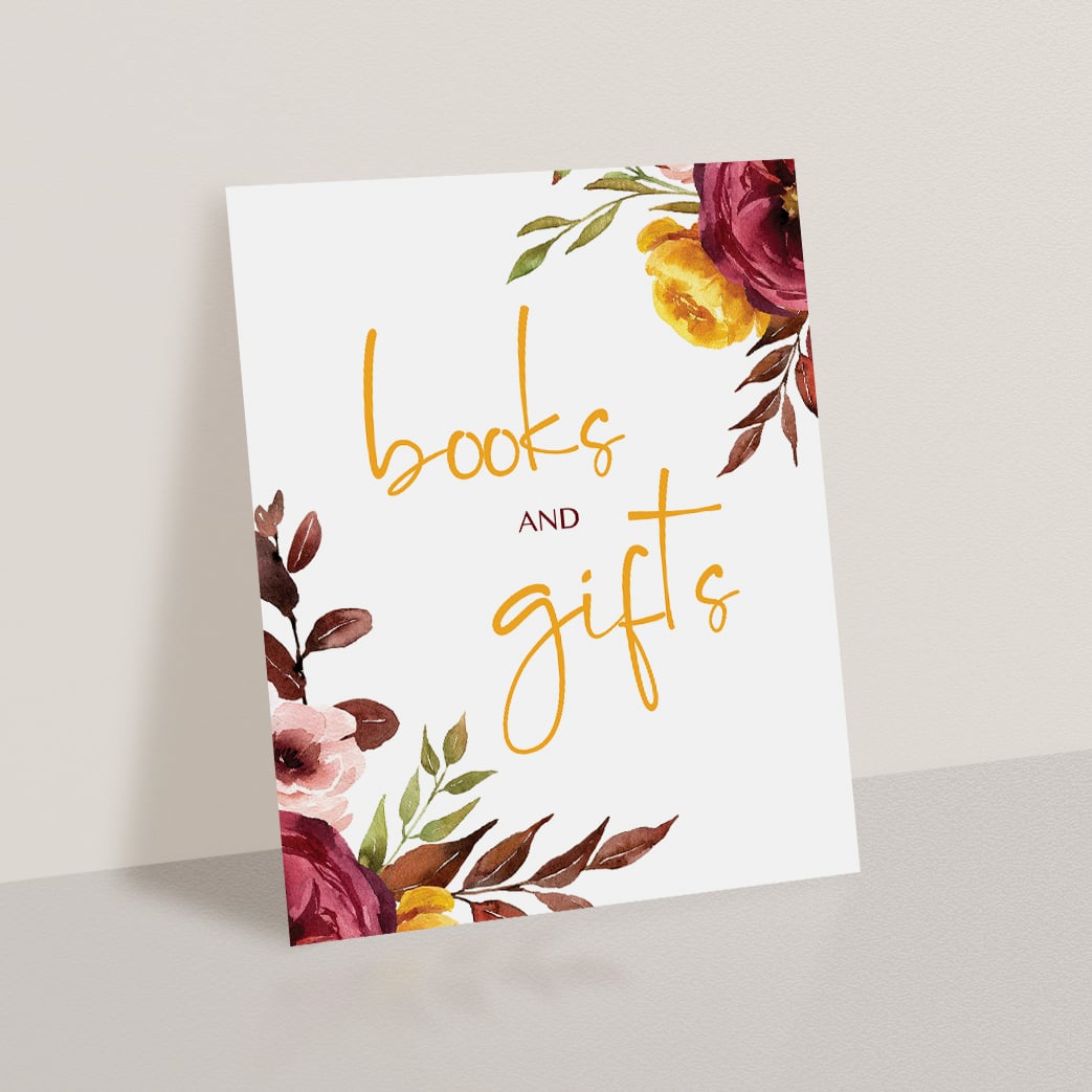Books and gifts table sign instant download by LittleSizzle