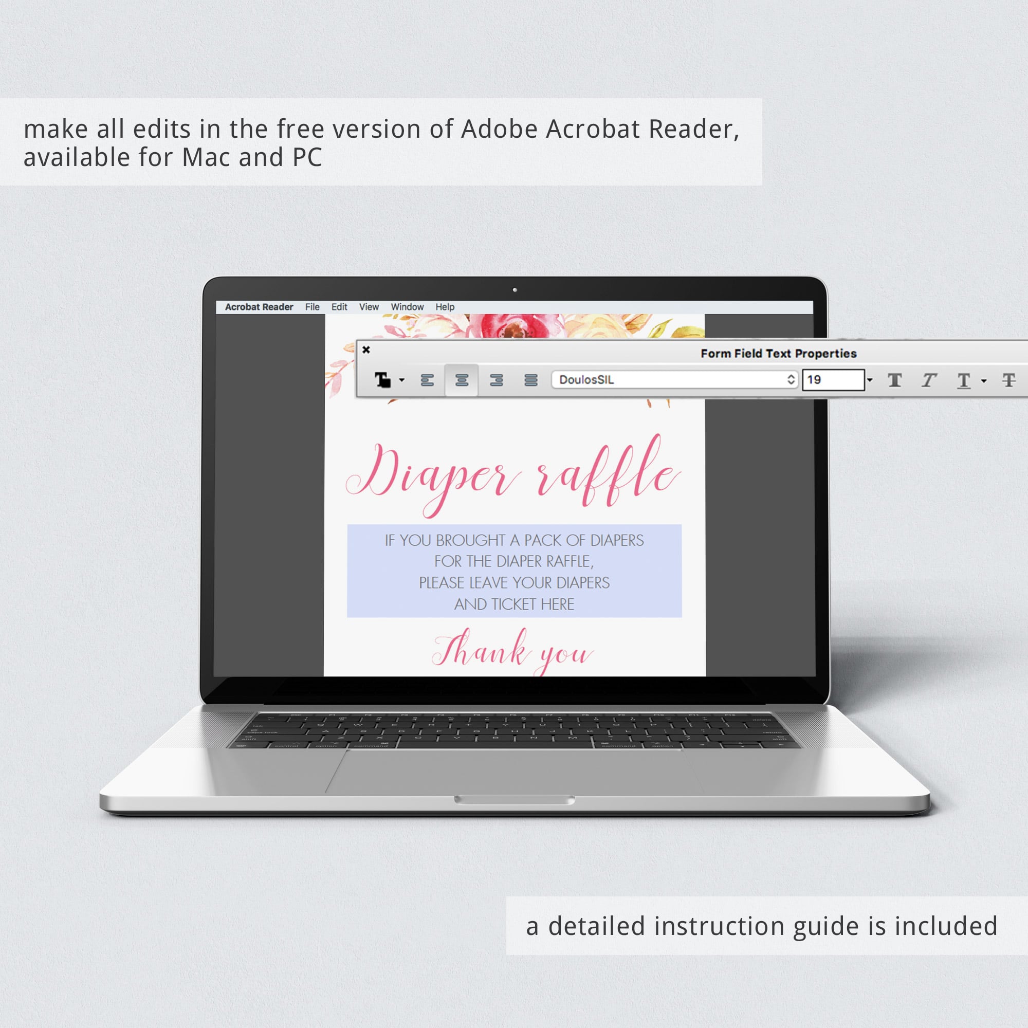 Editable baby shower game template diaper raffle by LittleSizzle