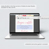 Editable baby shower game template diaper raffle by LittleSizzle