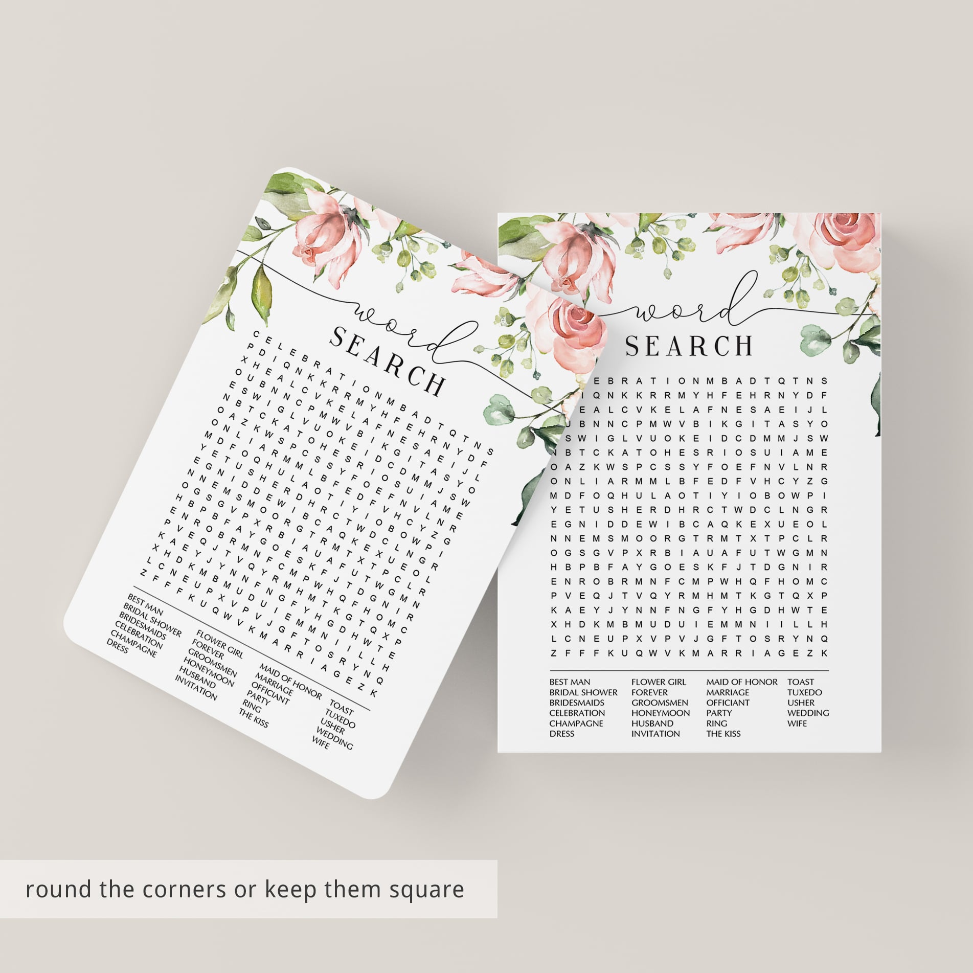 fun bridalshower word game printables