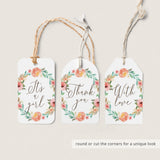 Floral Thank You Favor Tag Template Download