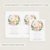 Watercolor baby giraffe and mom giraffe invitation by LittleSizzle