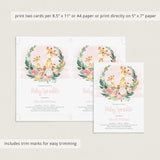 Girl Baby Sprinkle Invitation Template Safari Theme